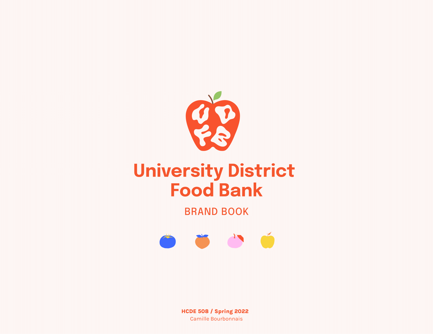 Title page of University District Food Bank Brand Book image carousel